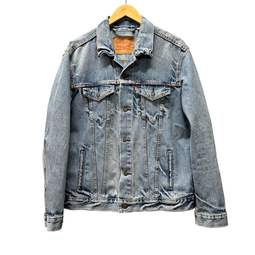 Levi's Trucker‎ Jean Jacket Mens Large Classic Button Up Pockets Blue Denim